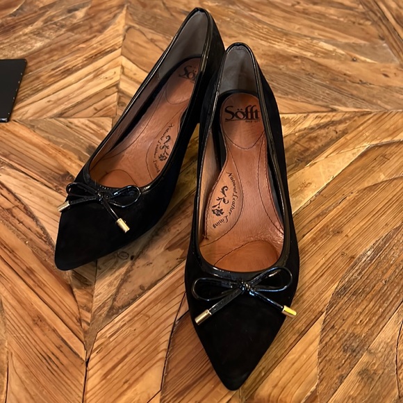 Soft kitten heel micro suede pointy toe shoes - Picture 1 of 7